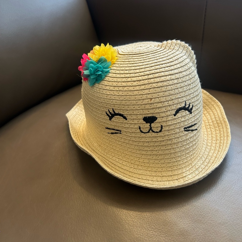 Claire's Club Kitty Cat Straw Bowler Hat